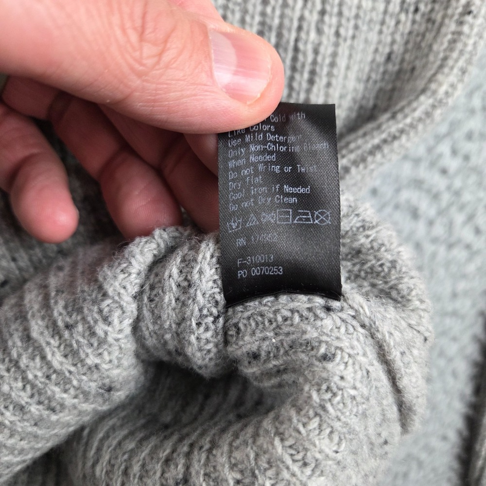 Flint and Tinder Donegal Sweater Mens 2XL Gray  Elbow Patches Lambswool Crewneck - Picture 5 of 8